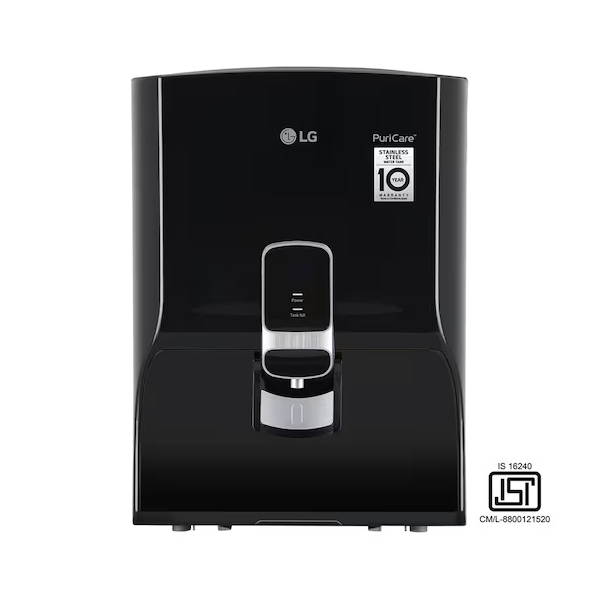 LG 8L WW131NF Solid Black Stainless Steel Tank RO + Carbon Filter Water Purifier