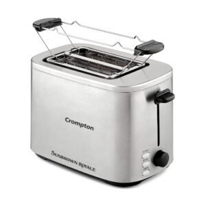 Crompton SunBrown Royale Pop-up Toaster 800W with Bun Warming Rack