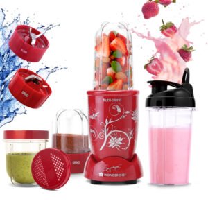Wonderchef Nutri-blend 500W Mixer Grinder 3 Jars Red