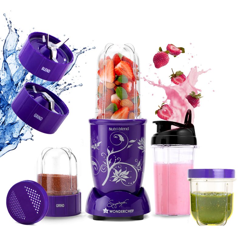 Wonderchef Nutri-blend 500W Mixer Grinder 3 Jars Purple