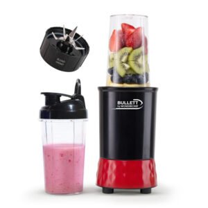 Wonderchef Bullett by Wonderchef 500W Mixer Grinder Blender Smoothie Maker 2 Jars Black Red
