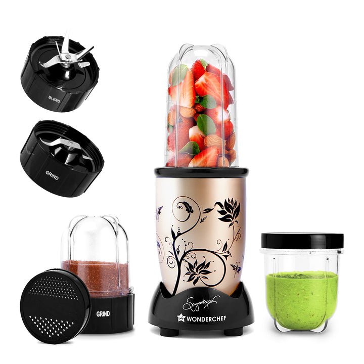 Wonderchef Nutri-blend 500W Mixer Grinder 3 Jars Champagne
