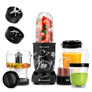 Wonderchef Nutri-blend Juicer, Mixer, Grinder, Smoothie Maker & Chopper 500W 4 Jars Black