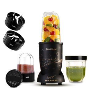 Wonderchef Nutri-blend Mist 500W Mixer Grinder 3 Jars Black