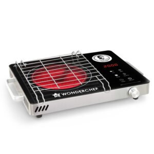 Wonderchef Spectra Infrared Electric Cooktop with Crystal Glass for Kitchens 2000W
