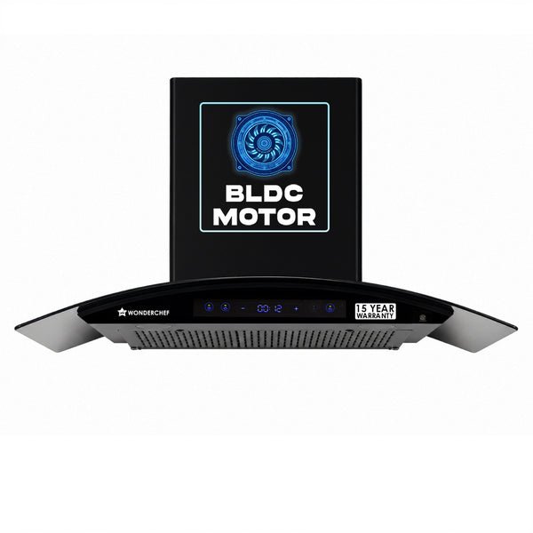 Wonderchef Ultra Curve 90cm Filterless Auto-clean Chimney Black