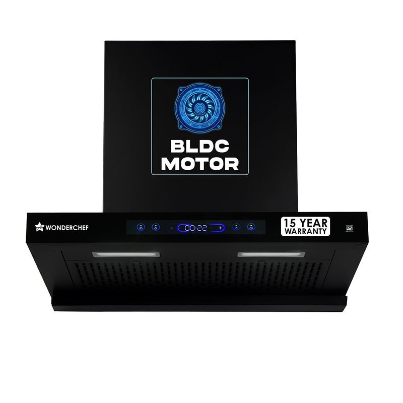 Wonderchef Ultra Sleek 60cm Filterless Auto-clean Chimney Black