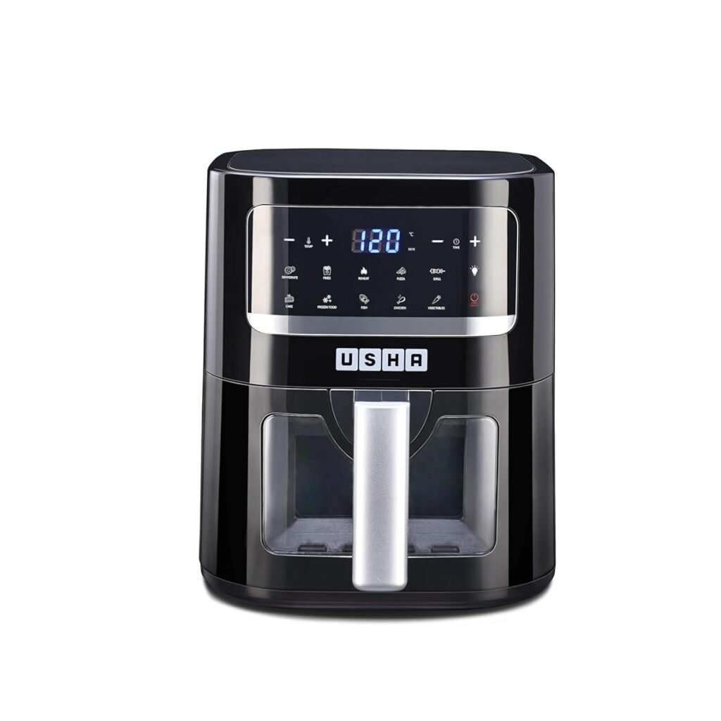 Usha iChef Smart Air Fryer 4.5L,10 Preset Menu Digital Display & Touch Panel